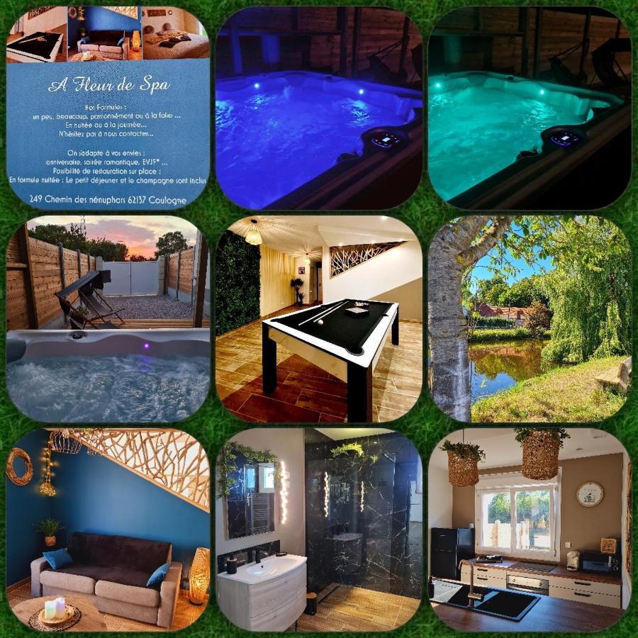 A Fleur De Spa : Maison Chaleureuse Avec Spa Privatif Et Billard. Coulogne Exterior photo